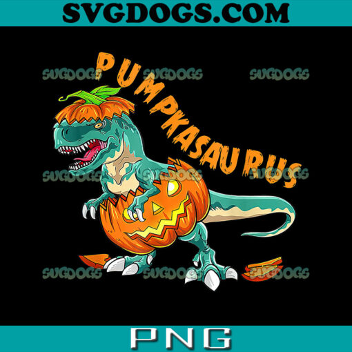 Pumpkasaurus T Rex Dinosaur Pumpkin PNG, Funny Halloween PNG