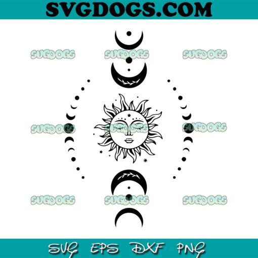 Sun Moon SVG, Celestial SVG , Sun SVG, One with the Sun SVG, Mystical SVG, Moon SVG PNG EPS DXF