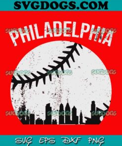 Vintage Philly Baseball Skyline SVG PNG EPS DXF