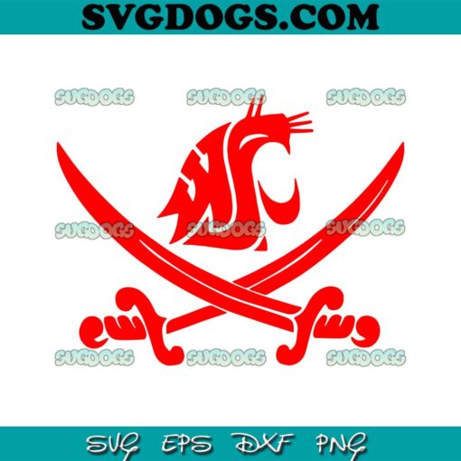 Wsu Pirate Swing Your Sword SVG PNG, WSU Pirate Swing Your Sword Flag SVG, Washington State Cougars Football SVG PNG EPS DXF