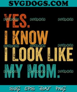 Yes I Know I Look Like My Mom SVG, Funny Kid Son Daughter Quote SVG PNG EPS DXF
