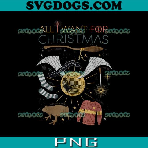 All I Want For Christmas PNG, Harry Potter Christmas PNG, The Golden Snitch PNG