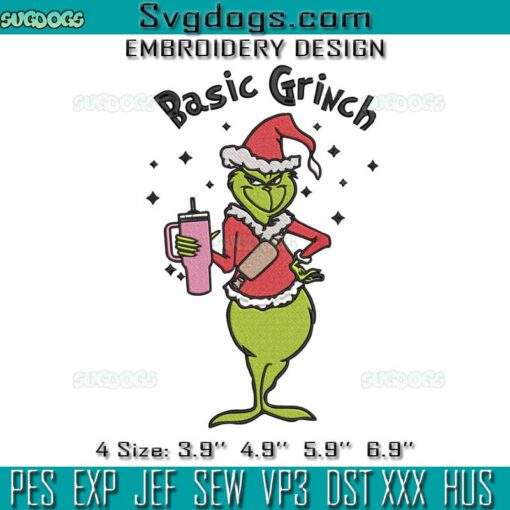 Basic Grinch Christmas Embroidery Design, Christmas Grinch Embroidery Design