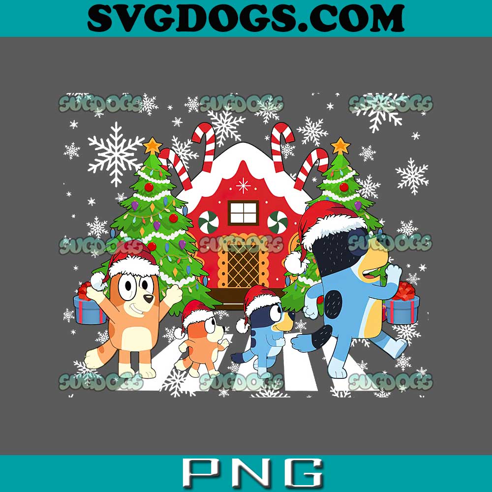 Bluey Merry Christmas Family PNG, Cute Bluey Family Merry Xmas PNG, Bluey Family Christmas PNG