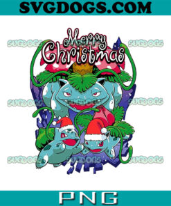 Bulbasaur Christmas PNG, Pokemon Christmas PNG, Funny Cartoon Christmas PNG