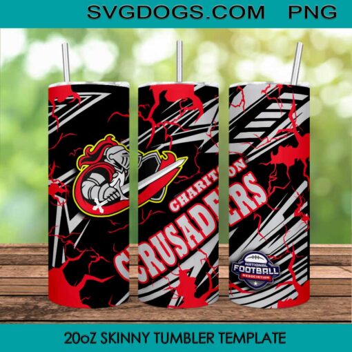 Chariton Crusaders 20oz Skinny Tumbler PNG, National  Football Association Tumbler Sublimation Design PNG Download