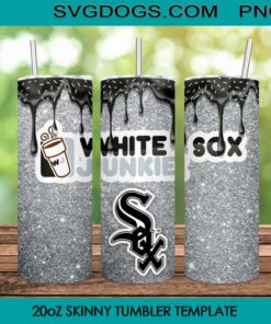 Chicago White Sox 20oz Skinny Tumbler Template PNG, White Sox Junkie Tumbler Sublimation Design PNG Download
