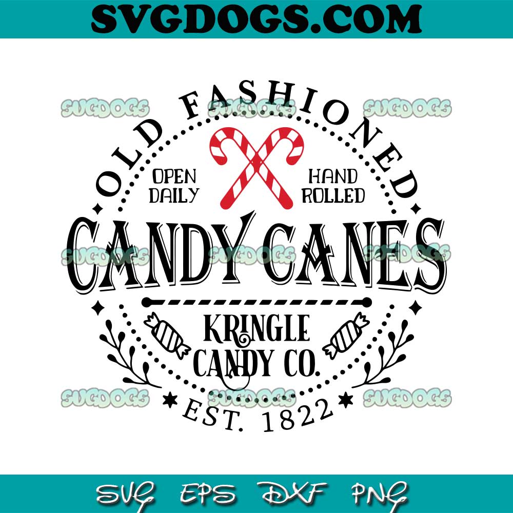 Christmas Candy Canes Est 1822 SVG PNG, Christmas SVG, Kringle Candy Co Candy Canes SVG PNG EPS DXF