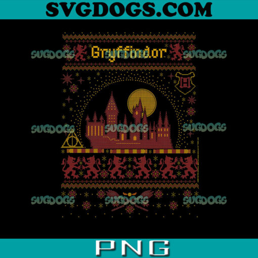 Christmas Gryffindor PNG, Harry Potter Christmas PNG, HP PNG