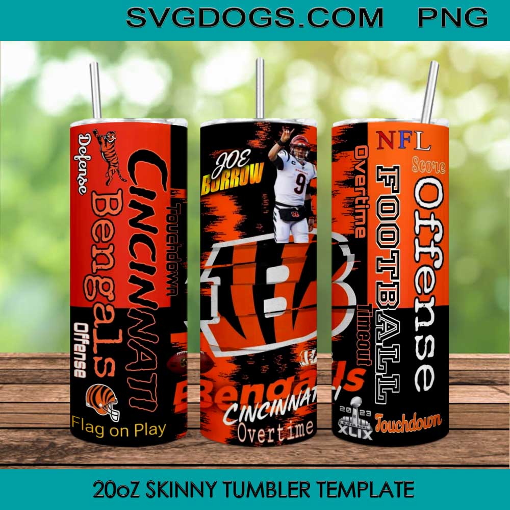 Bengals Nation Tumbler Wrap PNG, Cincinnati Bengals 20oz Skinny Tumbler PNG  Sublimation File Digital Download