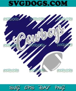Cowboys Heart Shaped Football SVG PNG EPS DXF
