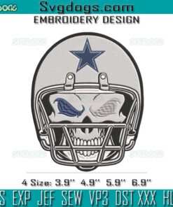 Dallas Cowboys Skull Embroidery, Dallas Cowboys Helmet Embroidery