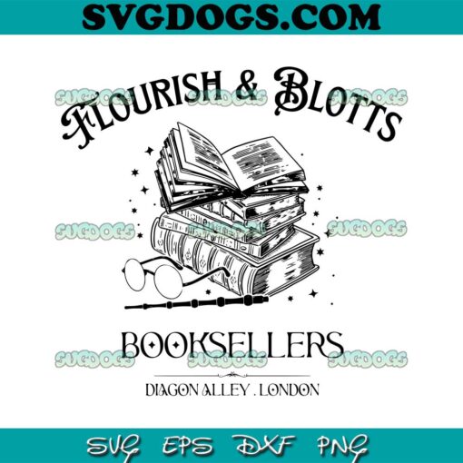 Flourish Blotts Harry Potter Wizard Book SVG PNG, Harry Potter SVG, HP Wizard SVG PNG EPS DXF