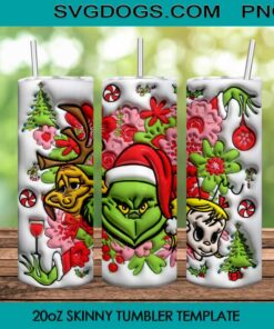 Grinch Friends Christmas 20oz Skinny Tumbler PNG, Grinchmas Tumbler Sublimation Design PNG Download