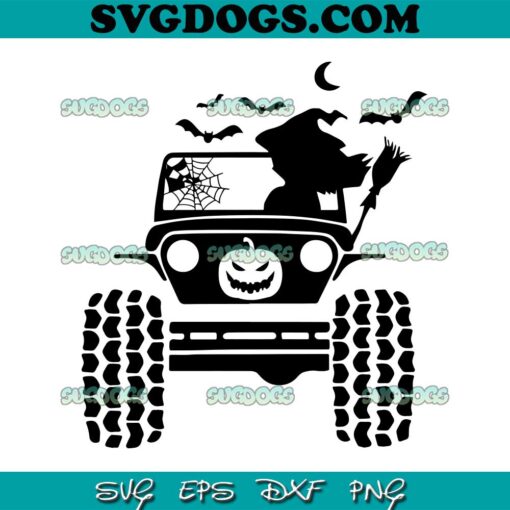 Halloween Witch Offroad SVG PNG, Witch Spooky Funny 4×4 Car Decal SVG PNG EPS DXF