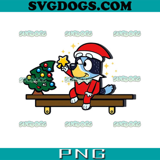 Heeler on The Shelf Christmas Elf PNG, Heeler Bluey Christmas PNG, Christmas Merry Wreath PNG