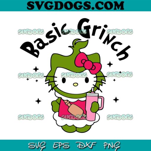 Hello Kitty Basic Grinch SVG, Cute Grinch SVG, Hello Kitty Grinch SVG PNG DXF EPS