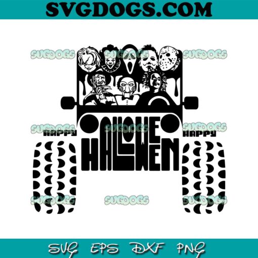 Horror Movie Characters Offroad Car SVG, Jeep Halloween SVG, Halloween  Horror SVG PNG EPS DXF