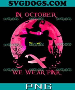 In October We Wear Pink Cat PNG, Pumpkin Breast Cancer Awareness PNG, Cat Breast Cancer PNG