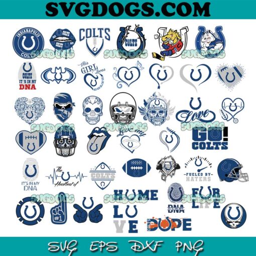 Indianapolis Colts Bundle SVG PNG, Indianapolis Colts Football SVG, Colts Logo SVG PNG EPS DXF
