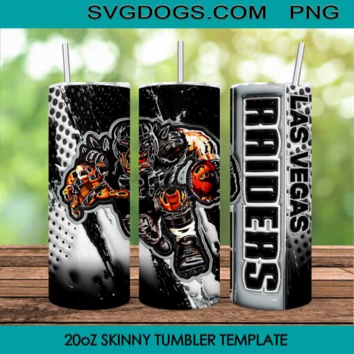 Las Vegas Raiders Mascot 3D 20oz Skinny Tumbler PNG, Las Vegas Raiders Tumbler Template PNG File Digital Download