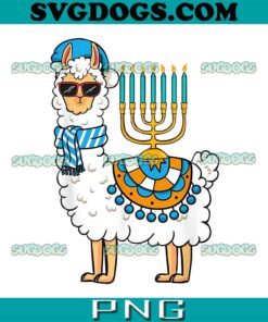 Menorah Hanukkah Llama PNG, Cute Alpaca Chanukah PNG, Happy Hanukkah PNG