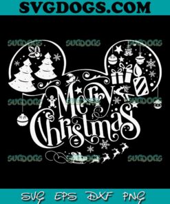 Merry Mickey Ears SVG, Disney Mickey And Friends Christmas SVG, Disney Christmas SVG PNG EPS DXF