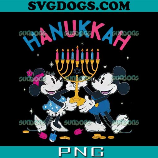 Mickey And Minnie With Hanukkah PNG, Menorah And Dreidel PNG, Disney Couple Happy Hanukkah PNG