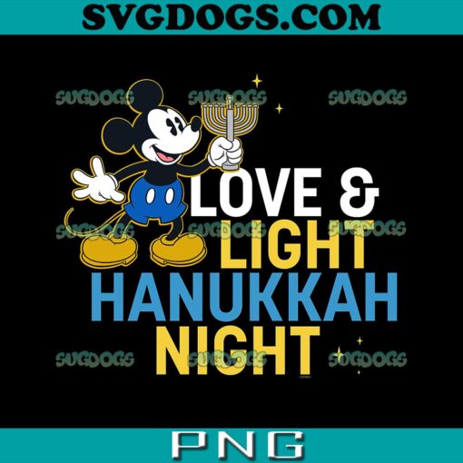 Mickey Mouse Love And Light Happy Hanukkah PNG, Disney Happy Hanukkah PNG, Hanukkah PNG