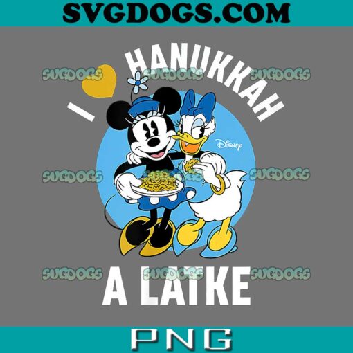 Minnie Daisy I Love Hanukkah A Latke PNG, Duck Hanukkah PNG, Happy Hanukkah PNG