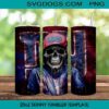 New Orleans Saints Skull 20oz Skinny Tumbler PNG, Saints Tumbler Sublimation Design PNG Download