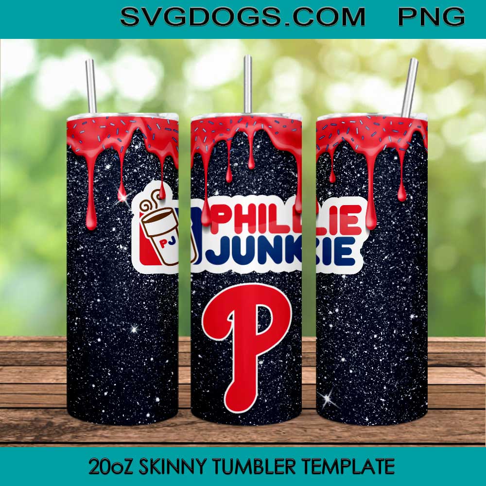 Philadelphia Phillies 20oz Skinny Tumbler Template PNG, Phillies Junkie ...