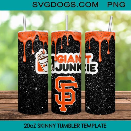 San Francisco Giants 20oz Skinny Tumbler Template PNG, Giants Junkie Tumbler Sublimation Design PNG Download