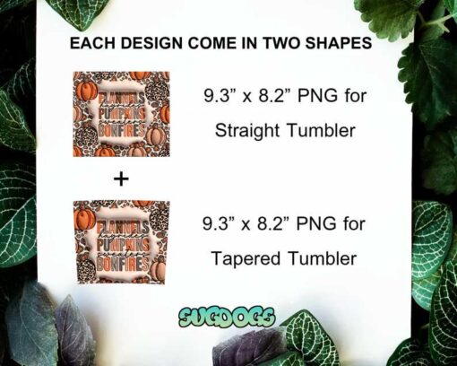 Flannels Pumpkins Bonfires 3D Inflated 20oz Skinny Tumbler PNG, Halloween Tumbler Sublimation Design PNG Download