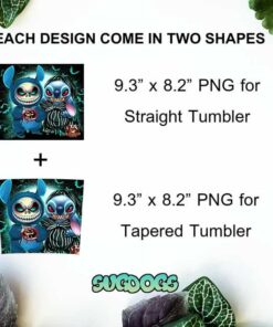 Stitch 20oz Skinny Tumbler PNG, Stitch Halloween Tumbler Sublimation Design PNG Download 1