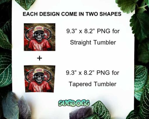 San Francisco 49ers Skull 20oz Skinny Tumbler PNG, 49ers Tumbler Sublimation Design PNG Download