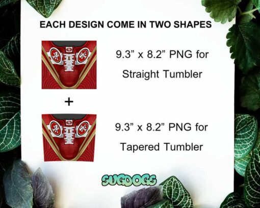 San Francisco 49ers Shoes 20oz Skinny Tumbler PNG, San Francisco 49ers Tumbler Sublimation Design PNG Download