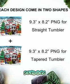 Jack And Sally Christmas 20oz Skinny Tumbler PNG, Wonderful Time Of The Year Tumbler Sublimation Design PNG Download 1