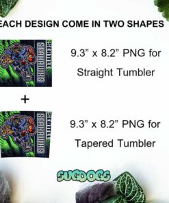 Seattle Seahawks Mascot 3D Tumbler Wrap PNG, Seahawks Football Tumbler Template PNG File Digital Download 1