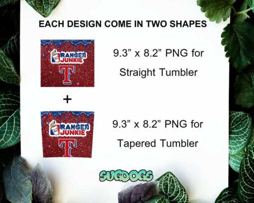 Texas Rangers  20oz Skinny Tumbler Template PNG, Rangers Junkie Tumbler Sublimation Design PNG Download