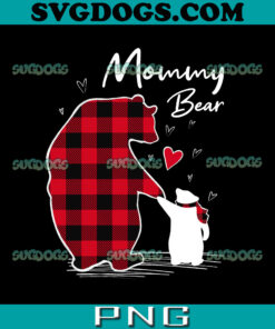 Mommy Bear Christmas PNG, Red Buffalo Plaid PNG, Mama Bear PNG