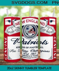 New England Patriots Kings Of Football 20oz Skinny Tumbler PNG, New England Patriots Tumbler Sublimation Design PNG Download
