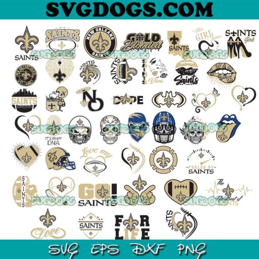 New Orleans Saints Bundle SVG PNG, NFL New Orleans Saints SVG, Saints Logo SVG PNG EPS DXF