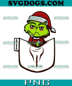Pocket Christmas Grinch PNG, Grinch Santa PNG, Christmas Grinch PNG
