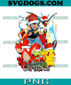 Pokemon Christmas PNG, Cute Pokemon Squad PNG, Merry Christmas PNG