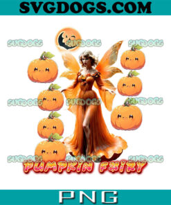 Pumpkin Fairy PNG, Autumn Pumpkin Fairy Preparing Harvest Magic PNG, Halloween PNG