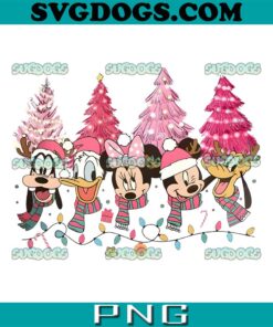 Retro Mickey Pink Christmas PNG, Disney Tree Christmas PNG, Christmas Light PNG, Friends Christmas PNG