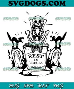 Silly Symphony The Skeleton Rest In Pieces SVG, Skull Halloween SVG PNG EPS DXF