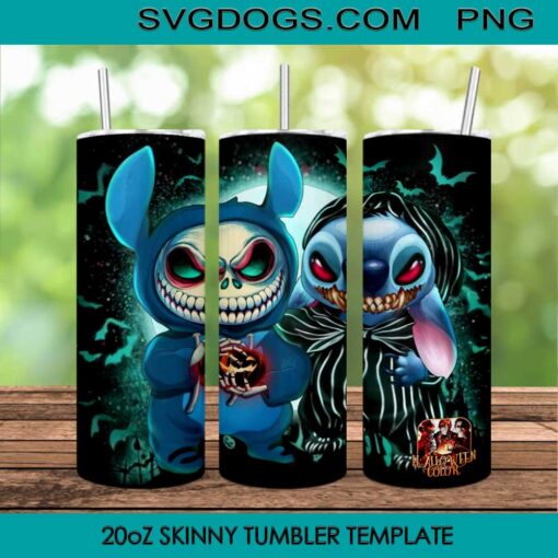 Stitch 20oz Skinny Tumbler PNG, Stitch Halloween Tumbler Sublimation Design PNG Download
