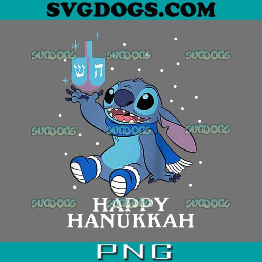 Stitch Happy Hanukkah PNG, Stitch Dreidel Raglan Baseball PNG, Happy Hanukkah PNG